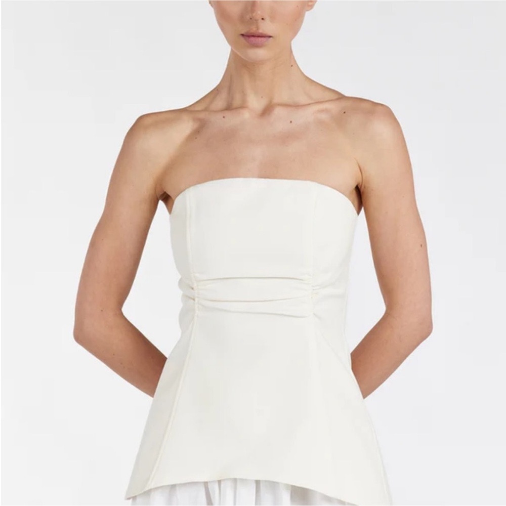 DISSH FRANCES CREAM STRAPLESS TOP